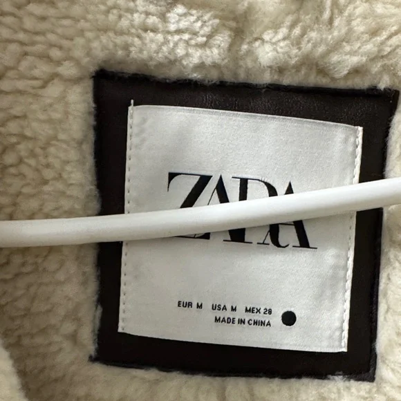 Zara Brown and Cream Shearling Vest - Picture 6 of 6